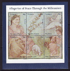 Тувалу, 1999, Миллениум, Символы мира, Живопись, лист